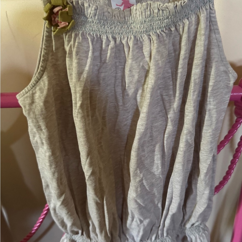 Matilda Jane Gray Romper with Floral Detail